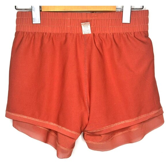 Unbranded Womens Running Shorts Elastic Waist Lined Leggings Stretch Orange Sz M - Picture 4 of 7